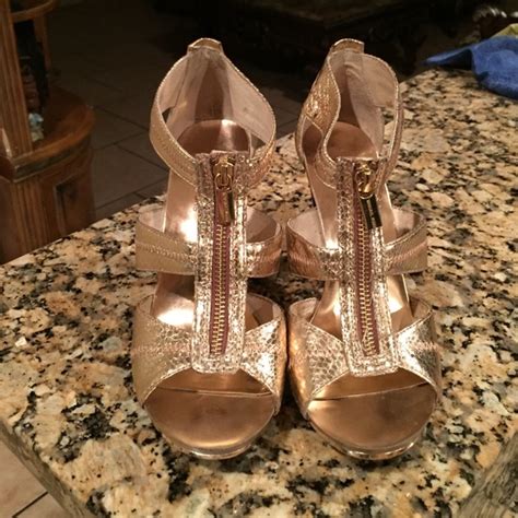 rose gold michael kors heels.